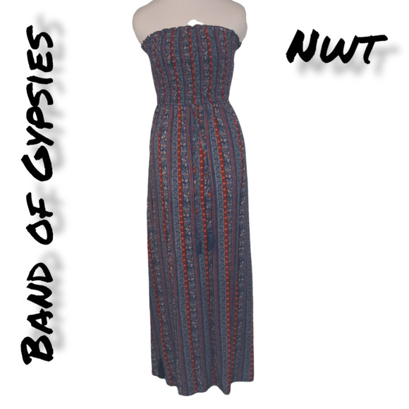 Band of Gypsies Dresses & Skirts - NWT Band Of Gypsies Women's 100% Viscose Striped Strapless Maxi Dress Size S